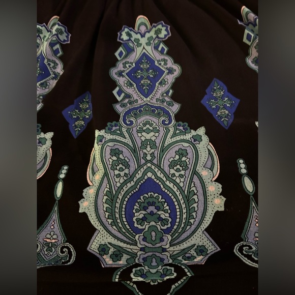 INC International Concepts Mesh Black & Blue Ruffled sleeve on/off shoulder 1X - Picture 4 of 11